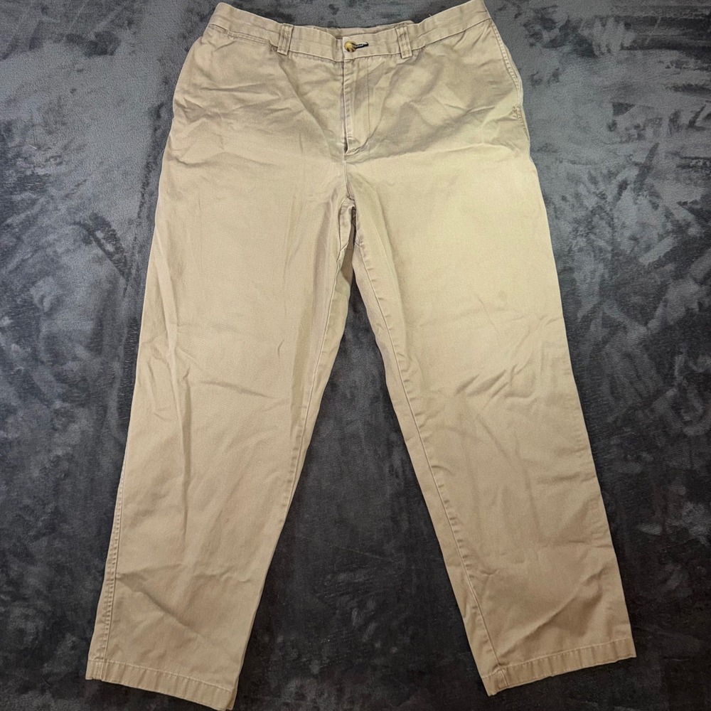 Mens 36x32 Duluth Trading Co Chino Pants Khaki Good Cotton Twill Straight Leg